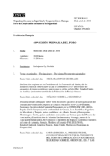 Journal of the 609th Plenary Meeting of the Forum for Security Co-operation (es)