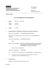 Journal of the 611th Plenary Meeting of the Forum for Security Co-operation (de)