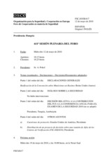 Journal of the 611th Plenary Meeting of the Forum for Security Co-operation (es)