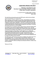 Statement by the Delegation of the United States in response to the report on police-related activities of the OSCE executive structures up to the end of 2009 by the Secretary General, Ambassador Marc Perrin de Brichambau