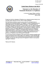 Statement by the Delegation of the United States on the case of Nematullo Botakuziev in Tajikistan