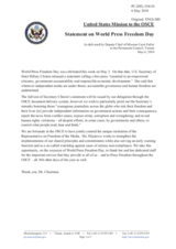 Statement by the Delegation of the United States on World Press Freedom Day, 3 May 2010