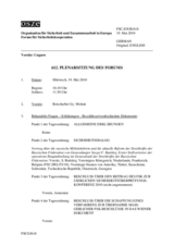 Journal of the 612th Plenary Meeting of the Forum for Security Co-operation (de)