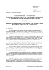 Statement by the Delegation of the Russian Federation on the case of Kononov versus Latvia in the European Court of Human Rights