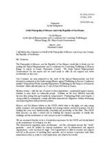 Statement by the Delegation of San Marino, also on behalf of Monaco, in response to the report by the Special Representative and Co-ordinator for Combating Trafficking in Human Beings, Maria Grazia Giammarinaro