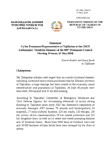 Statement by the Delegation of Tajikistan on floods in Tajikistan