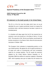 Statement by the Spanish Presidency of the Council of the European Union on the death penalty in the United States of America
