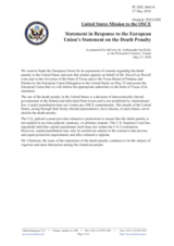 Statement by the Delegation of the United States in response to the statement by the Spanish Presidency of the Council of the European Union on the death penalty in the United States of America