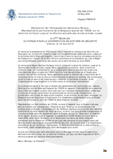 Statement by the Delegation of Belgium in response to the presentation on Russian military doctrine and current reform of the armed forces of the Russian Federation by Major-General Sergey F. Rudskoy (fr)