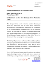 Statement by the Spanish Presidency of the Council of the European Union in response to the presentation on the New START by Rose Gottemoeller and Anatoly Antonov