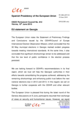Statement by the Spanish Presidency of the Council of the European Union on municipal elections in Georgia, held on 30 May 2010