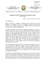 Statement by the Delegation of Azerbaijan in response to the statement by the Spanish Presidency of the Council of the European Union on freedom of assembly in Azerbaijan