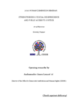 Human Dimension Seminar on Strengthening Judicial Independence and Public Access to Justice, 17-19 May 2010: Opening Remarks by Ambassador Janez Lenarčič