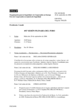 Journal of the 492nd Plenary Meeting of the Forum for Security Co-operation (es)