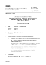 Journal of the 493rd Special Plenary Meeting of the Forum for Security Co-operation