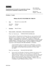 Journal of the 498th Plenary Meeting of the Forum for Security Co-operation (fr)