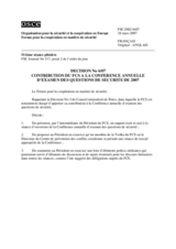 Forum for Security Co-operation Decision No. 6/07 (fr)