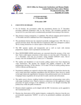 Croatia, Presidential Election, 27 December 2009 and 10 January 2010: Interim Report No. 1