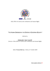 The Human Dimension in the System of European Security