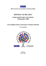 Belarus, Parliamentary Elections, 28 September 2008: Needs Assessment Mission Report
