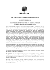 Bosnia and Herzegovina, General Elections, 14 September 1996: Second Statement