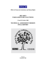 Final Report by Technical Assessment Mission on Parliamentary Elections in Belarus, 15 and 29 October 2000