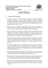 2009 parliamentary elections in the Republic of Moldova: interim report 1