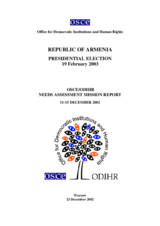 Armenia, Presidential Election, 19 February and 5 March 2003: Needs Assessment Mission Report