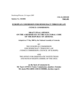 Armenia: Draft Final Opinion on the Amendments to the Election Code