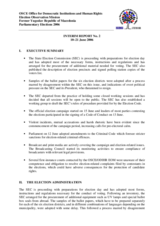 Former Yugoslav Republic of Macedonia, Parliamentary Elections, 5 July 2006: Interim Report No. 2