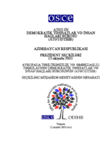 Azerbaijan, Presidential Election, 15 October 2003: Final Report (Azerbaijani)