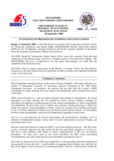 Former Yugoslav Republic of Macedonia, Local Elections, First Round, 10 September 2000: Preliminary Statement