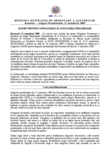 România, Alegerile prezidentiale, primul tur, 22 noiembrie 2009: Raport privind constatările şi concluziile preliminare