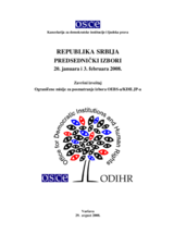 Srbija, Predsednički izbori, 20. januara i 3. februara 2008.: Završni izveštaj