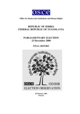 Serbia, Parliamentary Elections, 23 December 2000: Final Report