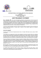 Ukraine, Presidential Election, First Round, 31 October 1999: Preliminary Statement