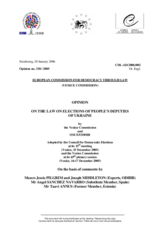 Ukraine: Opinion on the Law on the Election of People's Deputies