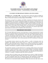 United States, General Elections, 4 November 2008: Preliminary Statement