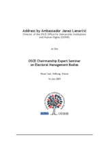 OSCE Chairmanship Expert Seminar on Electoral Management Bodies