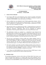 Montenegro, Early Parliamentary Elections, 29 March 2009: Interim Report No. 1