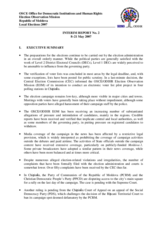 Moldova, Local Elections, 3 and 17 June 2007: Interim Report No. 2