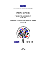 Kyrgyzstan, Presidential Election, 23 July 2009: Needs Assessment Mission Report