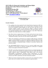 Kazakhstan, Presidential Election, 4 December 2005: Interim Report No. 1