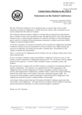 Statement by the Delegation of the United States on International Conference on Afghanistan, held in Kabul on 20 July 2010