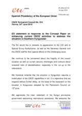 Statement by the Spanish Presidency of the Council of the European Union on situation in Kyrgyzstan