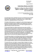 Statement by the Delegation of the United States in response to the report by the Head of the OSCE Spillover Monitor Mission to Skopje, Ambassador José Luis Herrero