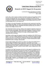 Statement by Delegation of the United States on situation in Kyrgyzstan