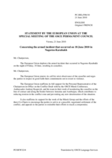 Statement by the Spanish Presidency of the Council of the European Union on recent developments in Nagorno-Karabakh