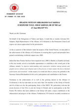 Statement by the Delegation of Turkey, also on behalf of Spain, in response to the address by the United Nations High Representative for the Alliance of Civilizations, Jorge Sampaio