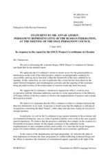 Statement by the Delegation of the Russian Federation in response to the report by the OSCE Project Co-ordinator in Ukraine, Ambassador Lubomir Kopaj